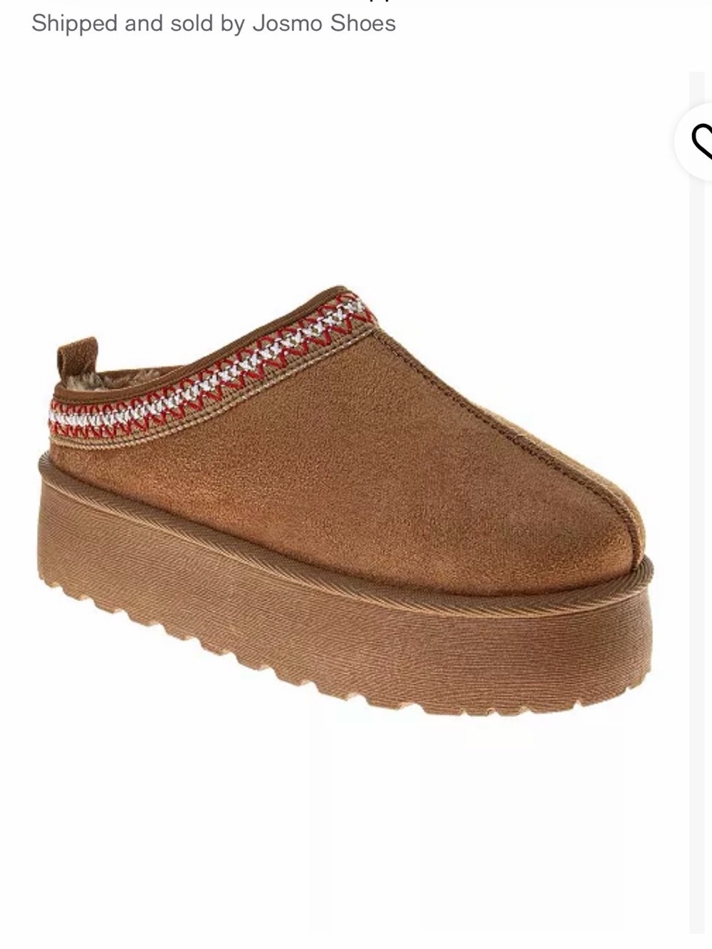 New Josmo Avalanche Platform Clog Slip-On Mule in Brown w. Decorative Trim Sz 6